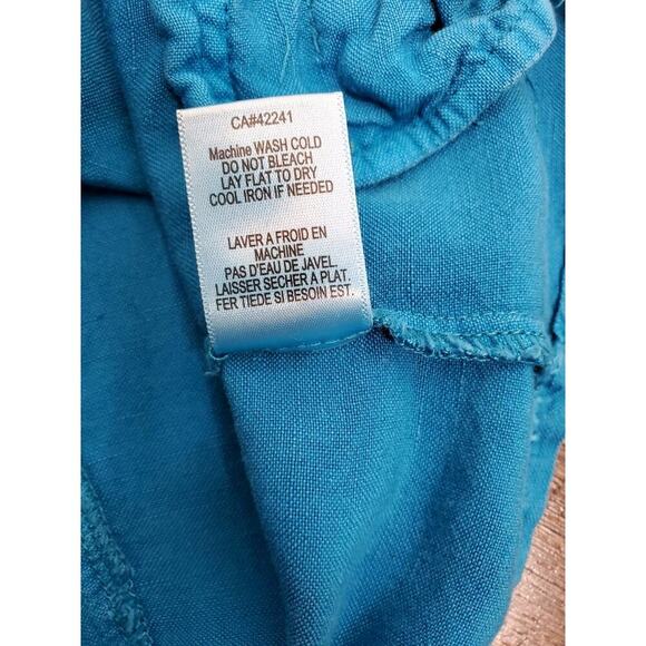 YFB Vest Top Sz Medium Linen Blend Button Up Fisherman Festival Western - Picture 9 of 9